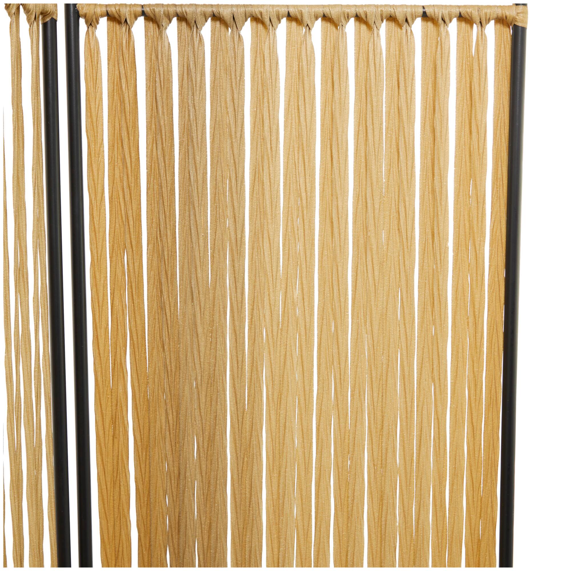 Light Brown Rattan Handmade Hinged Foldable Partition 4 Panel Room Divider Screen with Wrapped Seagrass Design 63" x 1" x 71"